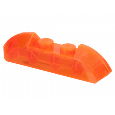 trans-neon orange slope curved 4 x 1 double with 2 recessed studs