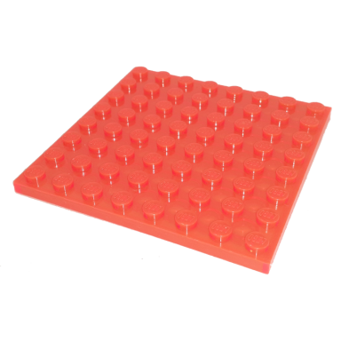 trans-neon orange plate 8 x 8