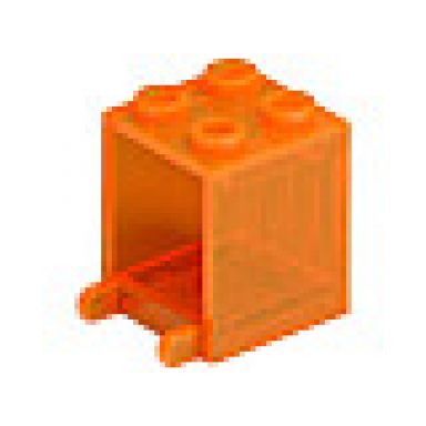 trans-neon orange container box 2 x 2 x 2