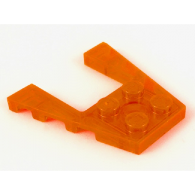 trans-neon orange wedge plate 4 x 4