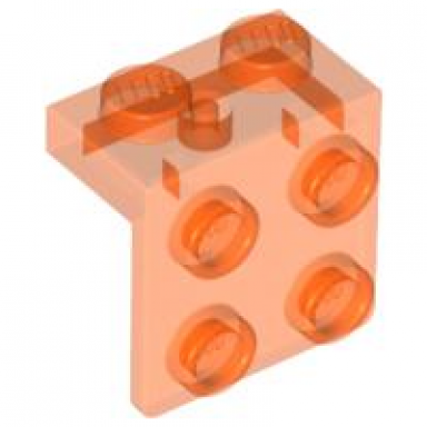 trans-neon orange bracket 1 x 2 - 2 x 2