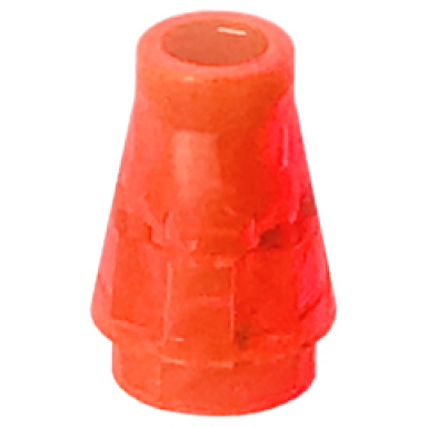 trans-neon orange cone 1 x 1
