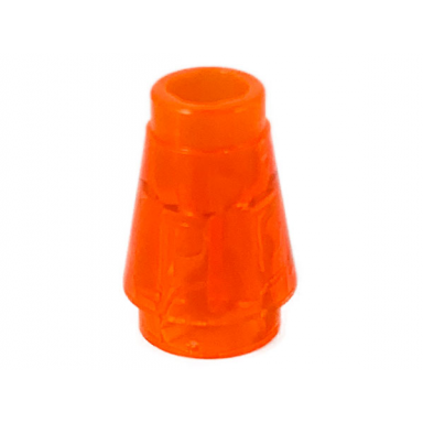trans-neon orange cone 1 x 1 with top groove