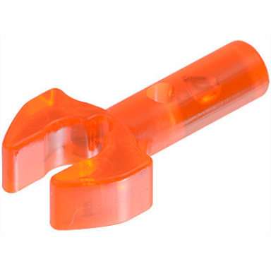 trans-neon orange bar 1l with clip mechanical claw - cut edges and hole on side