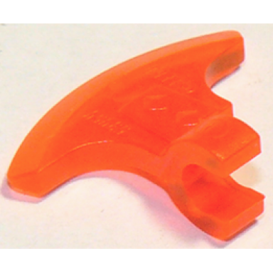 trans-neon orange minifigure weapon axe head with clip
