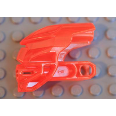 trans-neon orange bionicle head connector block av-matoran