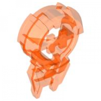 trans-neon orange hero factory chest badge with letter h and spiked bottom