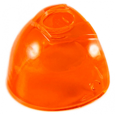 trans-neon orange minifigure visor large with trapezoid area on top