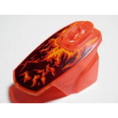 trans-neon orange hero factory armor with ball joint socket - size 5 with fire pattern pyrox