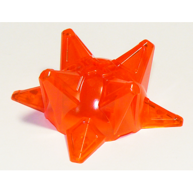 trans-neon orange hero factory weapon spiked ball half with axle hole