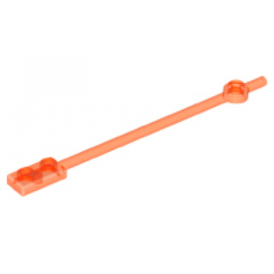 trans-neon orange bar 12l with 1 x 2 plate end hollow studs and 1 x 1 round plate end