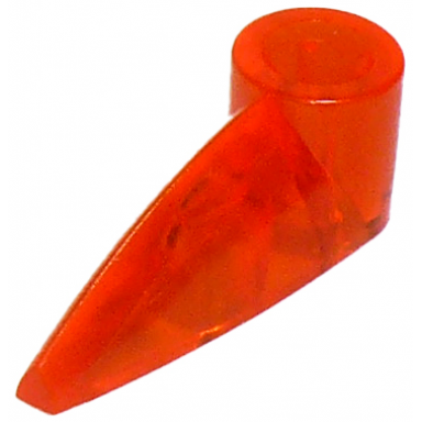 trans-neon orange bionicle 1 x 3 tooth with axle hole bohrok eye