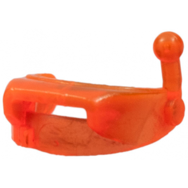 trans-neon orange minifigure visor with horizontal slit and antenna