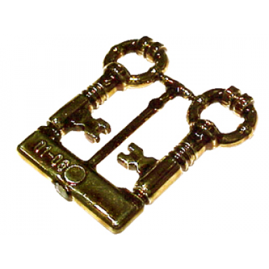 chrome antique brass minifigure utensil keys 2 on sprue