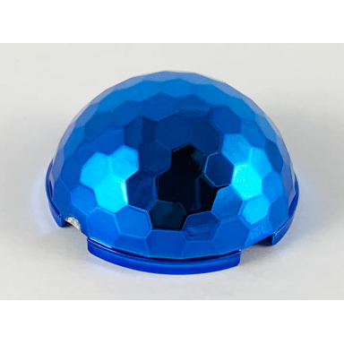 chrome blue cylinder hemisphere 4 x 4 multifaceted