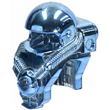 chrome blue minifigure headgear helmet with 2 studs on back