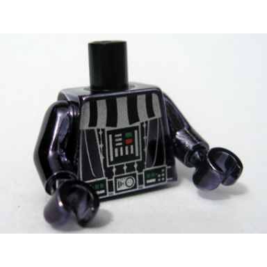 chrome black torso sw darth vader death star pattern chrome black arms chrome black hands