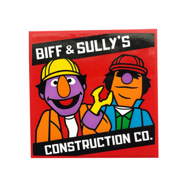 tile 6 x 6 with bottom tubes with biff sullys construction co pattern sticker - set 21324