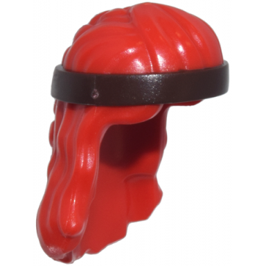 minifigure hair long wavy braid with molded dark brown headband pattern