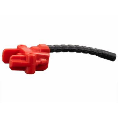 minifigure powerlifter assisted lifting arm with molded flexible rubber black conduit pattern