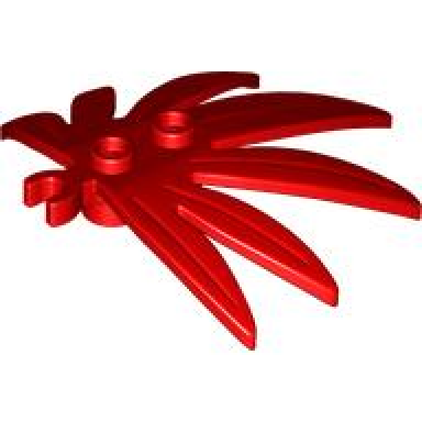 red plant leaves 6 x 5 swordleaf with open o clip thick