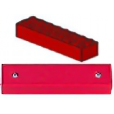 red magnet brick modified 2 x 8 sealed base