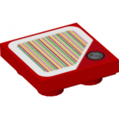 red tile modified 2 x 2 inverted with super mario scanner code coin triangle corner pattern sticker - set 71401