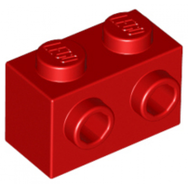 red brick modified 1 x 2 with studs on 1 side
