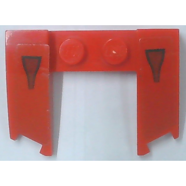 red wedge 3 x 4 x 2 3 curved with cutout with black air intake vents pattern stickers - set 75886