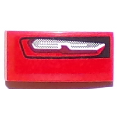 red slope curved 2 x 1 x 2 3 with chevrolet camaro car taillight pattern model left side sticker - set 75874