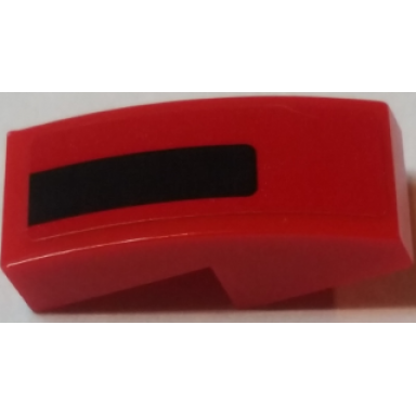 red slope curved 2 x 1 x 2 3 with black stripe on red background pattern model left side sticker - set 75908