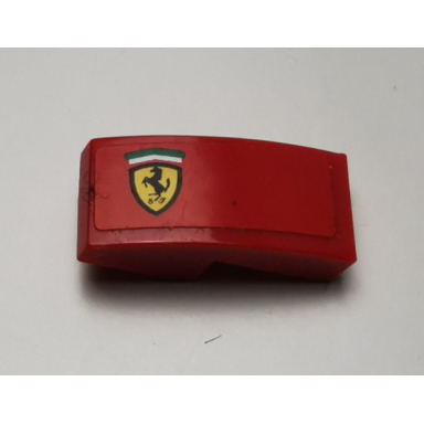 red slope curved 2 x 1 x 2 3 with ferrari logo pattern model left side sticker - set 75899