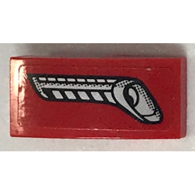 red slope curved 2 x 1 x 2 3 with silver headlight and vents pattern model left side sticker - set 75899