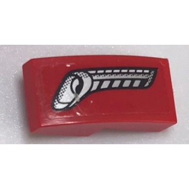 red slope curved 2 x 1 x 2 3 with silver headlight and vents pattern model right side sticker - set 75899