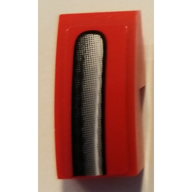 red slope curved 2 x 1 x 2 3 with silver and black bumper pattern model left side sticker - set 75894