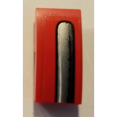 red slope curved 2 x 1 x 2 3 with silver and black bumper pattern model right side sticker - set 75894
