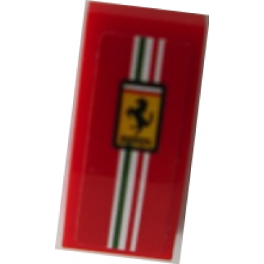 red slope curved 2 x 1 x 2 3 with ferrari logo and stripes pattern sticker - set 75879