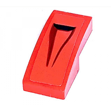 red slope curved 2 x 1 x 2 3 with black and dark red air vent pattern model left side sticker - set 75890