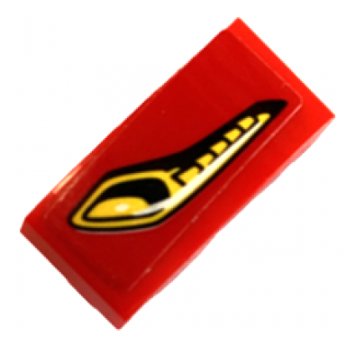 red slope curved 2 x 1 x 2 3 with yellow and black headlight pattern model left side sticker - set 75886