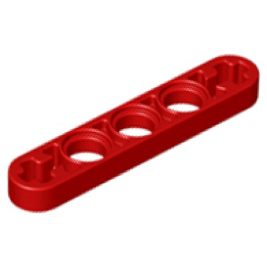 red technic liftarm thin 1 x 5 - axle holes