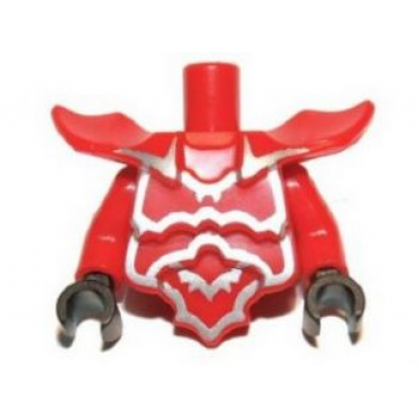 torso modified short with armor breastplate with shoulder ridges and silver edges pattern red arms black hands