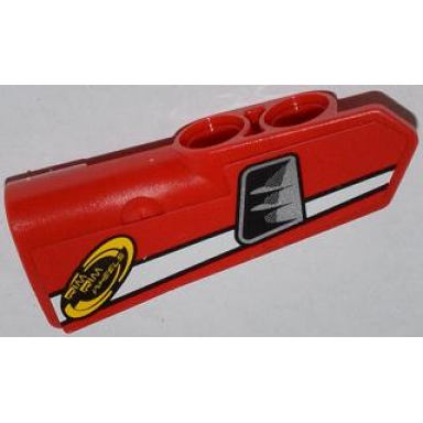 red technic panel fairing 21 very small smooth side b with white line air intake and rim rim wheels pattern sticker - set 42011