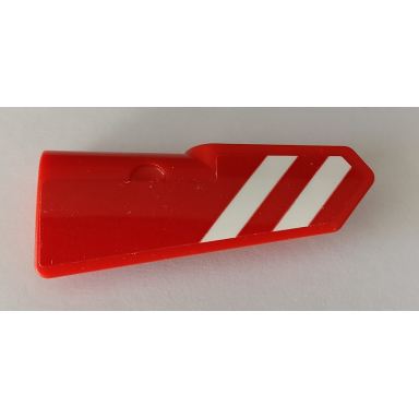 red technic panel fairing 21 very small smooth side b with red and white danger stripes pattern sticker - set 42082