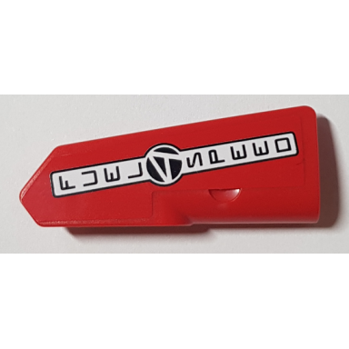 red technic panel fairing 21 very small smooth side b with fuel speed pattern sticker - set 42000