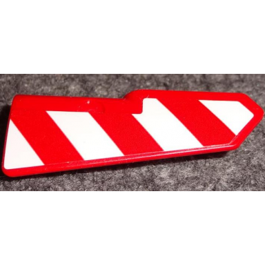 red technic panel fairing 21 very small smooth side b with red and white danger stripes pattern sticker - set 42075