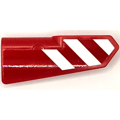 red technic panel fairing 21 very small smooth side b with red and white danger stripes pattern sticker - set 42098