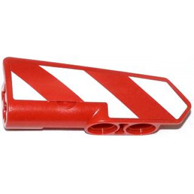 red technic panel fairing 22 very small smooth side a with red and white danger stripes pattern model left side sticker - set 42008