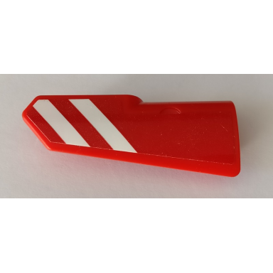 red technic panel fairing 22 very small smooth side a with red and white danger stripes pattern sticker - set 42082