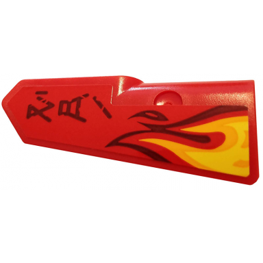 red technic panel fairing 22 very small smooth side a with flames and kai pattern sticker - set 70667