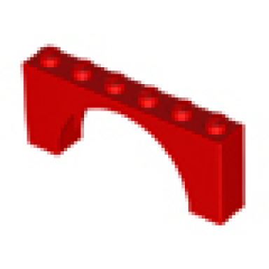 red arch 1 x 6 x 2 - thin top without reinforced underside
